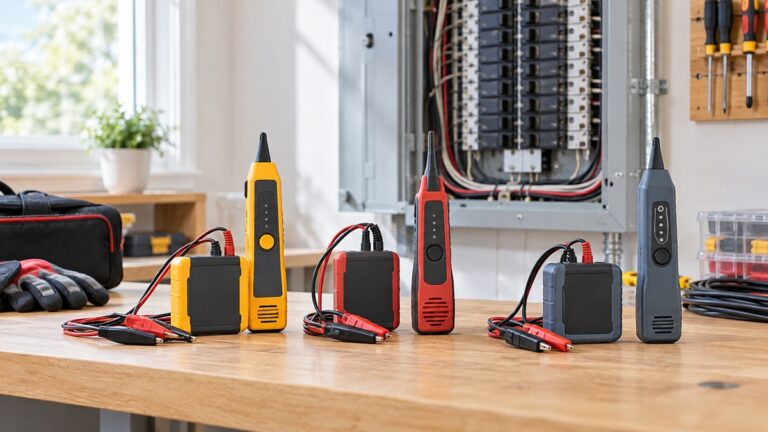 Generic auto circuit tracers arranged on a bright electrical workbench.