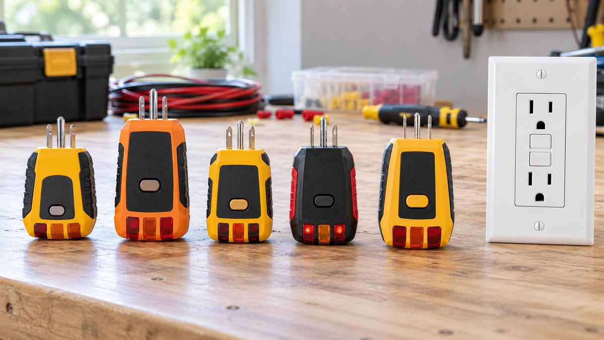 Generic electrical receptacle testers with GFCI diagnosis capability.