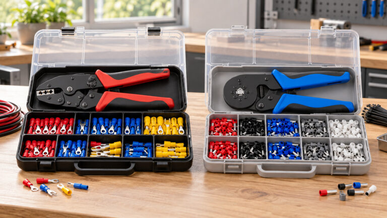 Side-by-side view of the iCRIMP and SOMELINE crimpers products on a neutral background, emphasizing visible differences in size and configuration.