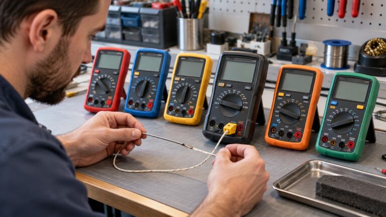 Testing a K-type thermocouple with several generic multimeters