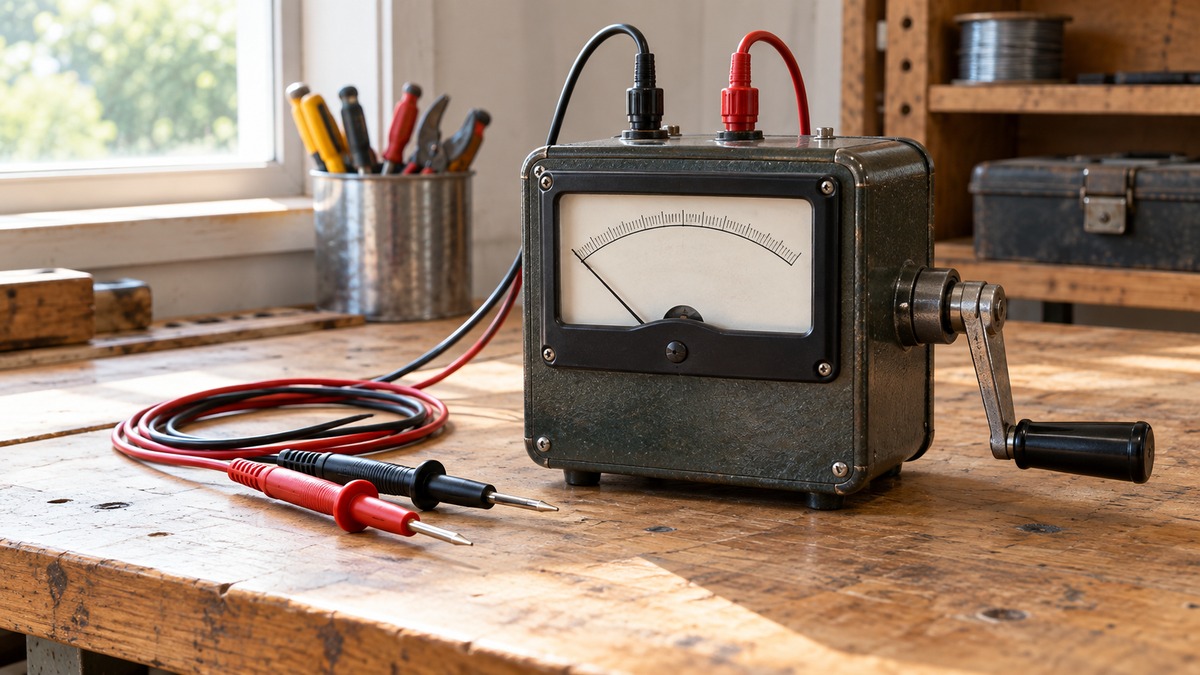 Hand crank megger